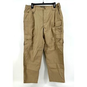 5.11 Tactical Cargo Pants Mens 36x30 Tan Regular Fit Ripstop Elastic Waist